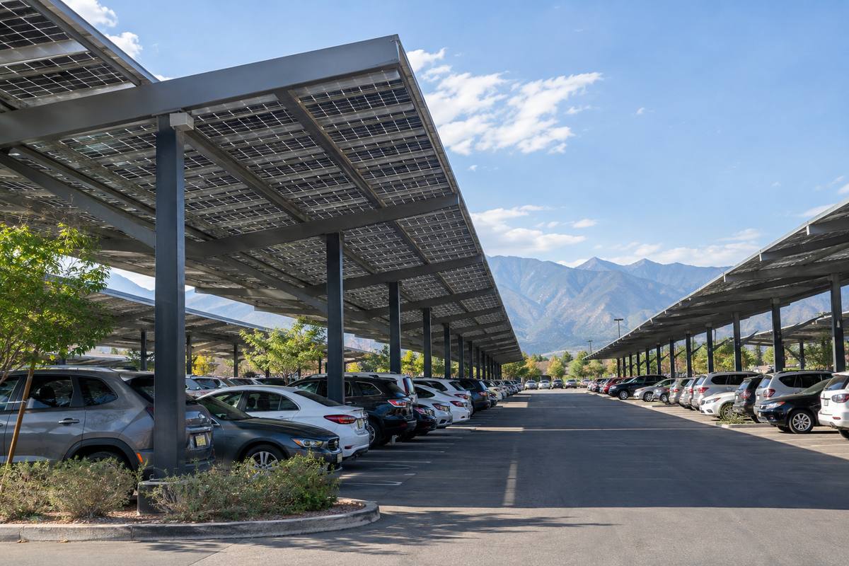 Ombrières photovoltaïques : ce que la loi APER impose aux parkings